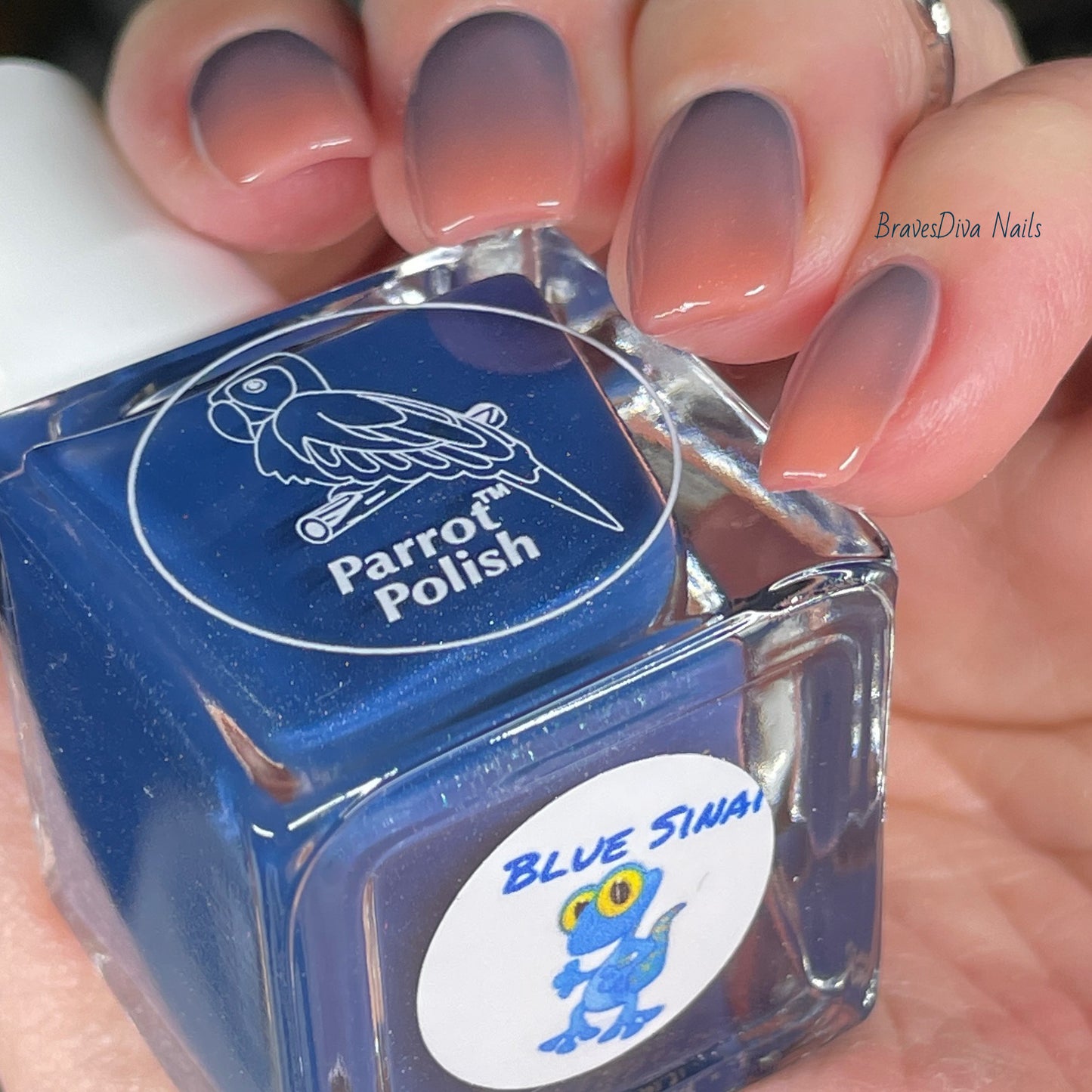 Parrot Polish Blue Sinai Thermal Nail Polish Blue/Tan