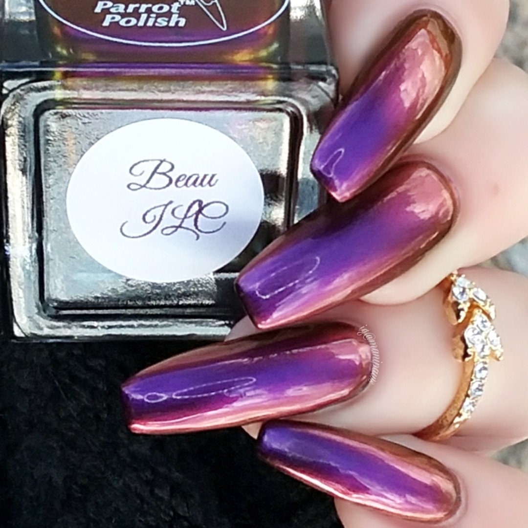 Parrot Polish French Beau Ultrachrome Nail Polish - Purple/Gold/Orange