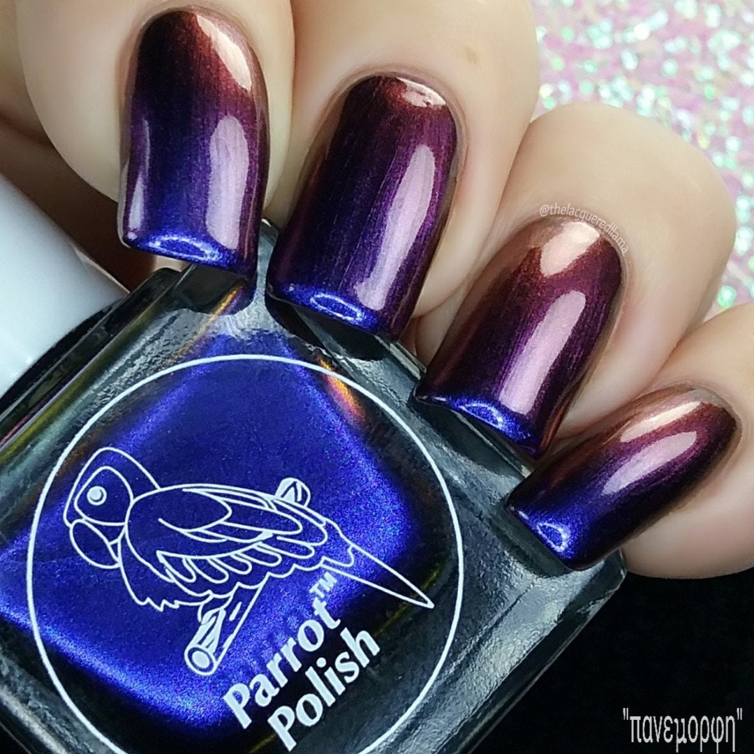 Parrot Polish Greek Beautiful Ultrachrome Nail Polish - Blue/Gold/Purple