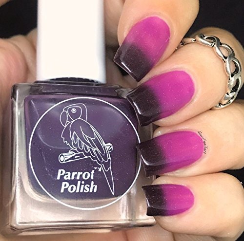 Parrot Polish Moo Juice Thermal Nail Polish - Black/Purple/Pink