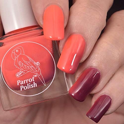 Parrot Polish Peach Brine Solar Nail Polish - Peach Orange/Burgundy