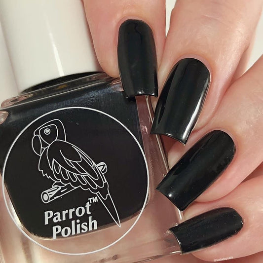 Parrot Polish Pitch Black Opaque Nail Polish