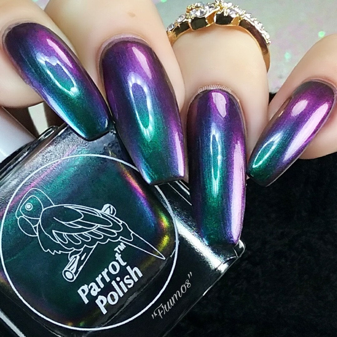 Parrot Polish Romanian Frumos Ultrachrome Nail Polish - Green/Blue/Purple