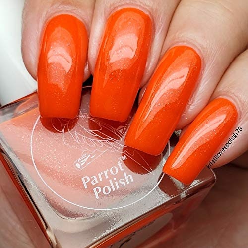Parrot Polish Sun Conure Orange Red Neon Nail Polish