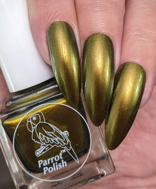 Parrot Polish Queen Akasha Multichrome Nail Polish - Gold/Green