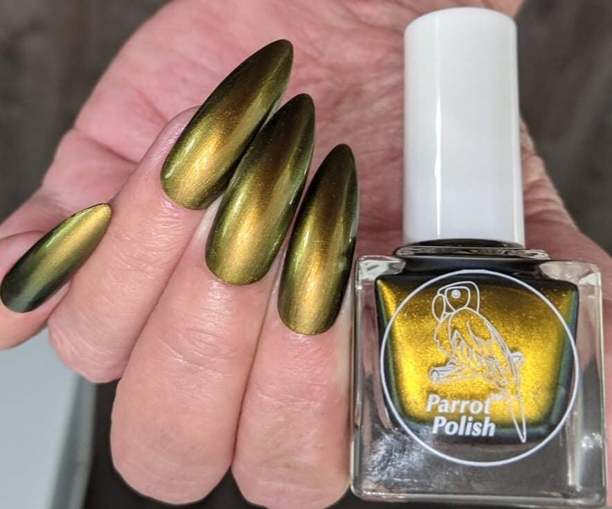 Parrot Polish Queen Akasha Multichrome Nail Polish - Gold/Green