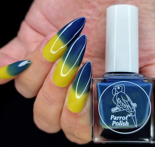 Parrot Polish Forget Me Not Thermal Nail Polish - Blue/Yellow