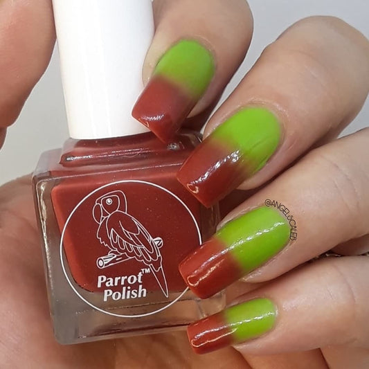 Parrot Polish Area 51 Thermal Nail Polish - Red/Lime